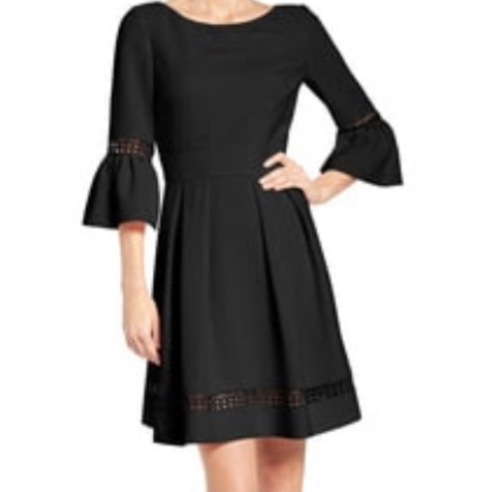 Eliza J bell sleeve black dress
